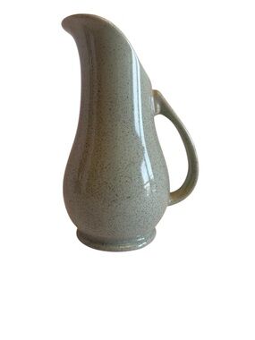 Vintage Brush-McCoy Speckled Ceramic Pitcher Jug Sage or Celadon USA 932